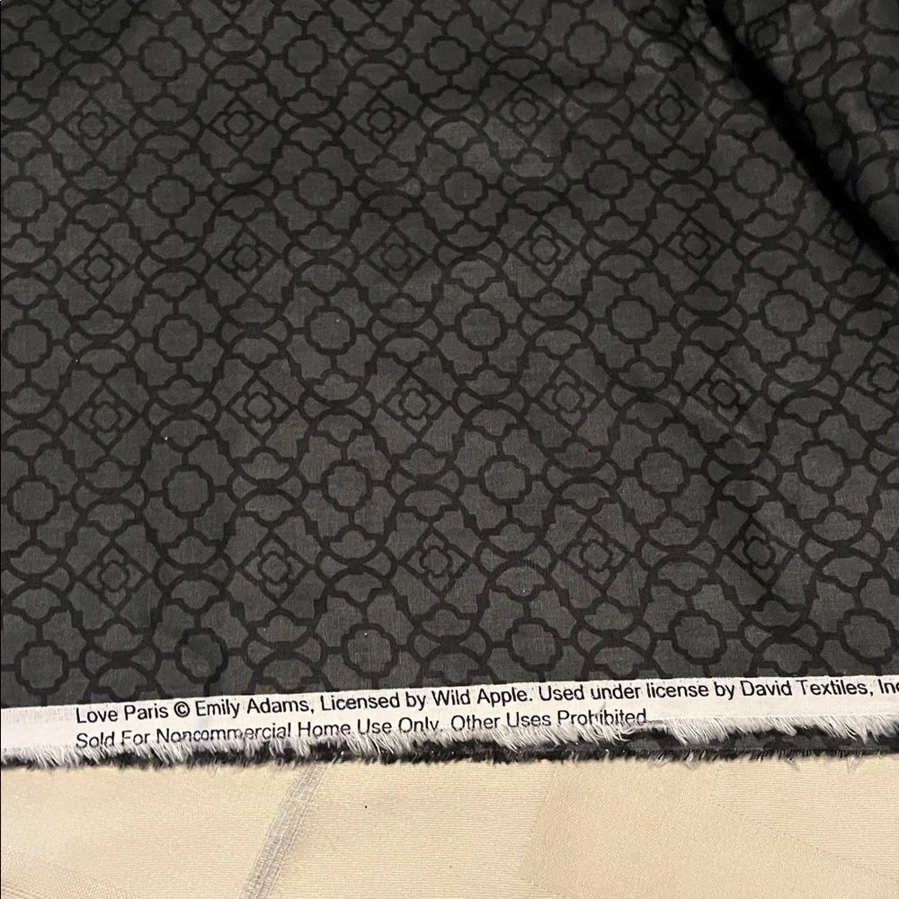 Love Paris By David Textiles Cotton Multiply Motif Fabric 5 Yards By 44” Approx.